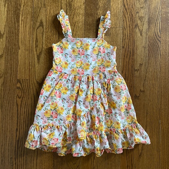 Janie and Jack Marigold Floral Ruffle Dress, Size 5 - Picture 2 of 10